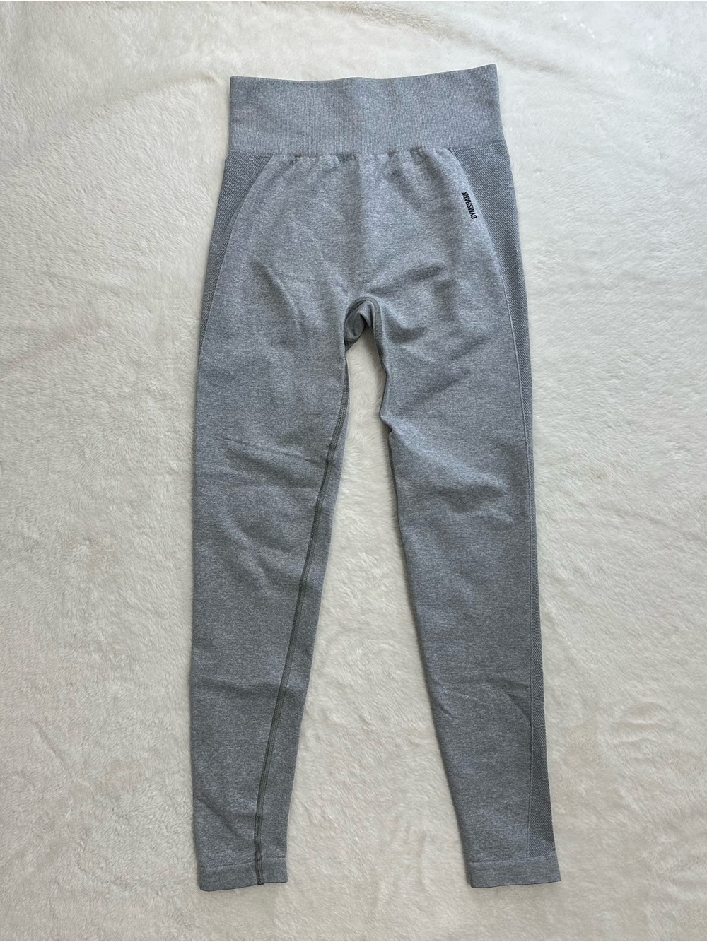 Gymshark Flex High Rise Seamless Knit Contour Leggings Grey Marl Medium